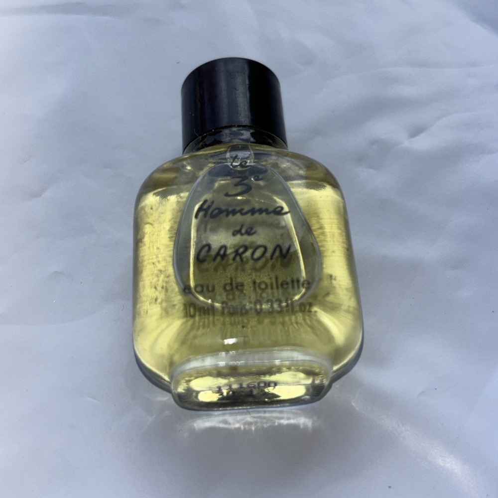 Vintage Caron Le 3 Homme Eau De Toilette Splash .33oz/10ml Mini Men's Cologne